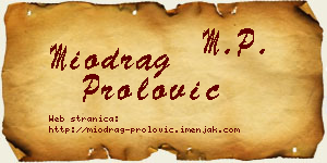 Miodrag Prolović vizit kartica